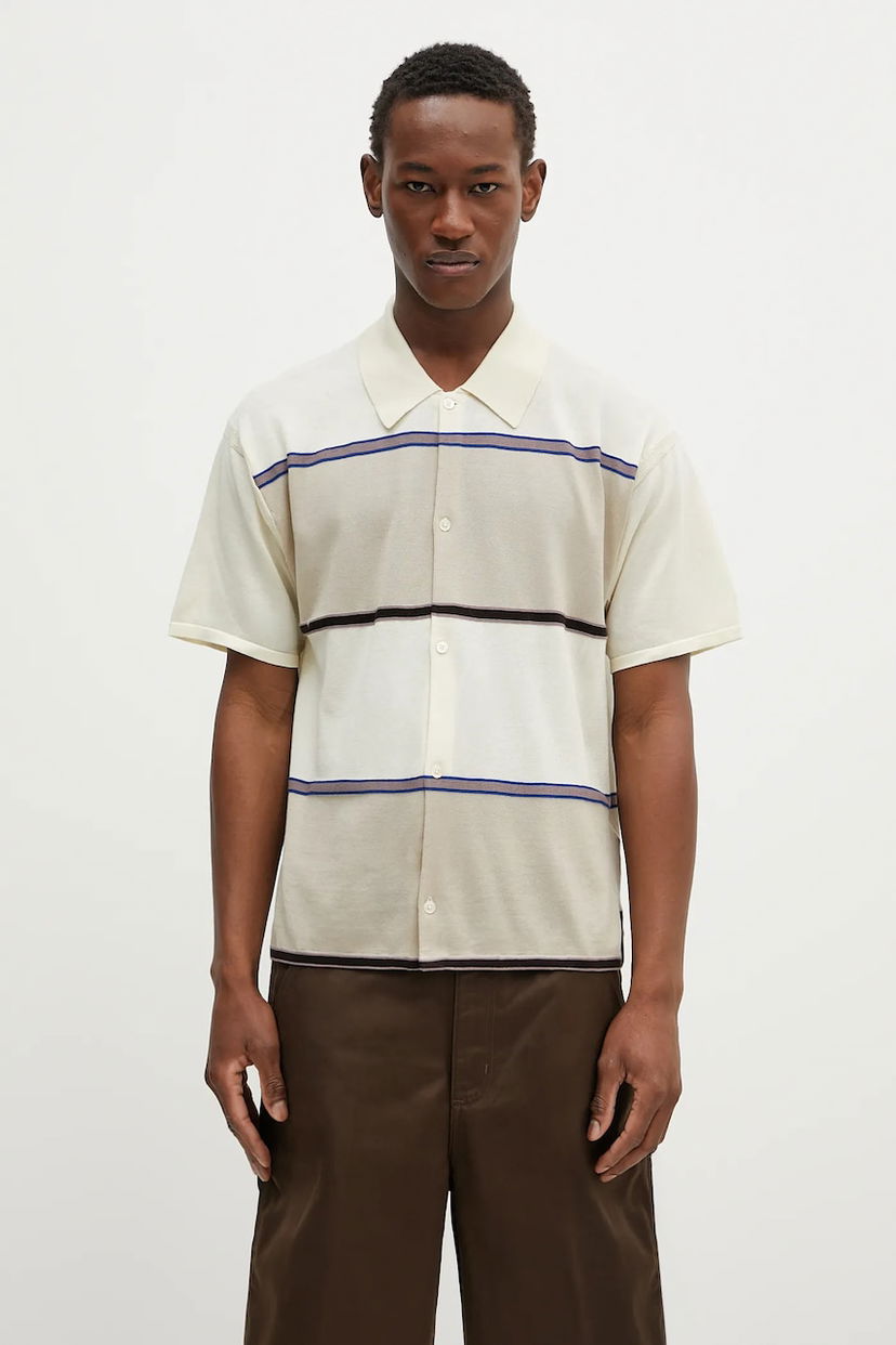 Skjorte Paul Smith Paul Smith Striped Knitted Shirt Hvid | M1R.263Z.P02680
