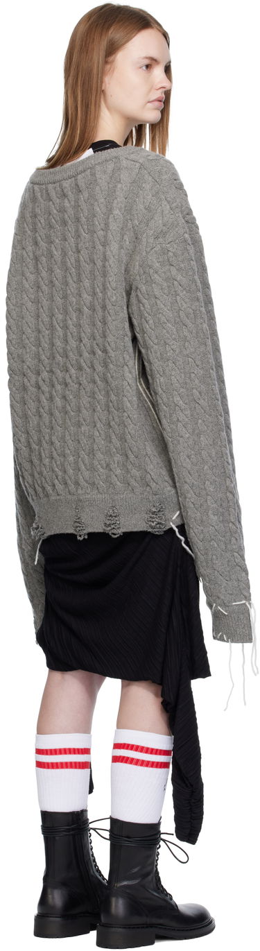 Sweater Charles Jeffrey Loverboy Charles Jeffrey LOVERBOY Label Cable Knit Sweater Grå | 52090301, 2