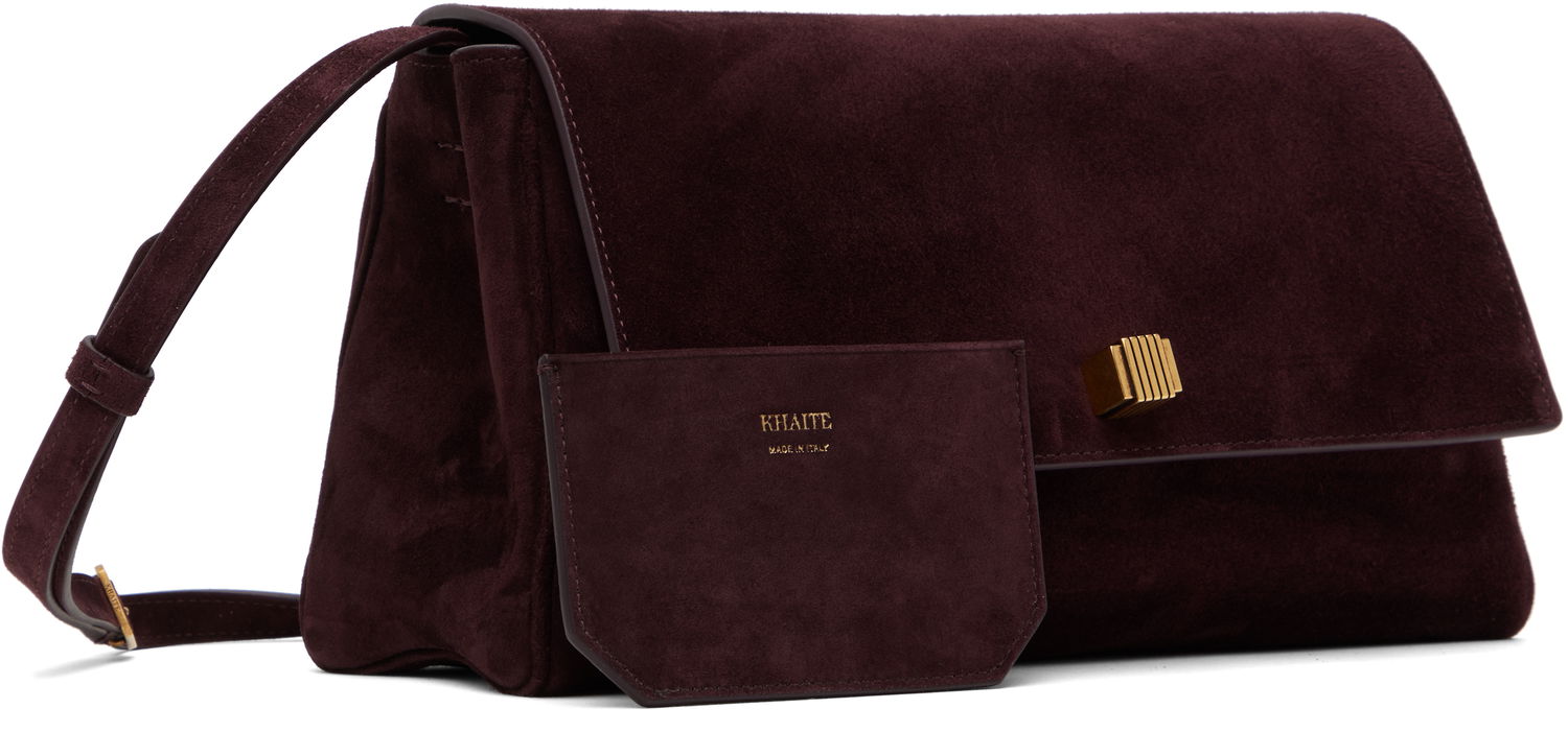 Håndtaske Khaite KHAITE Audrey Suede Crossbody Bag Bourgogne | H3032-726, 1
