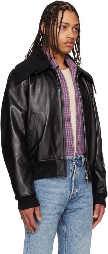 Bomberjakke OUR LEGACY Our Legacy Pharos Leather Bomber Jacket Sort | M2259MM, 1