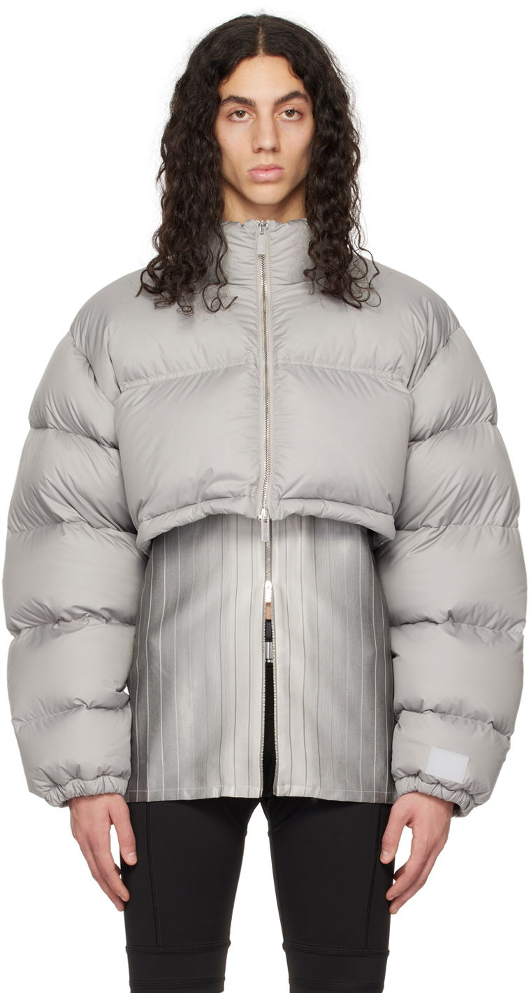 Puffer jakke VETEMENTS VTMNTS Cropped Puffer Jacket Grå | VL14JA240X