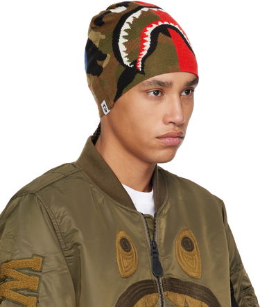 Beanie BAPE A Bathing Ape 1st Camo Shark Knit Beanie Grøn | 001HTK701006M, 3