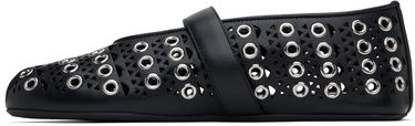 Sneakers og sko Alaïa ALAÏA Vienne Lambskin Eyelets Ballerina Flats Sort | AA3A029CK277, 2