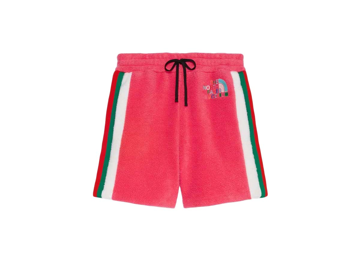 Shorts Gucci The North Face x Fleece Shorts Dark Pink Lyserød | 673725 XJDUC 5554, 0
