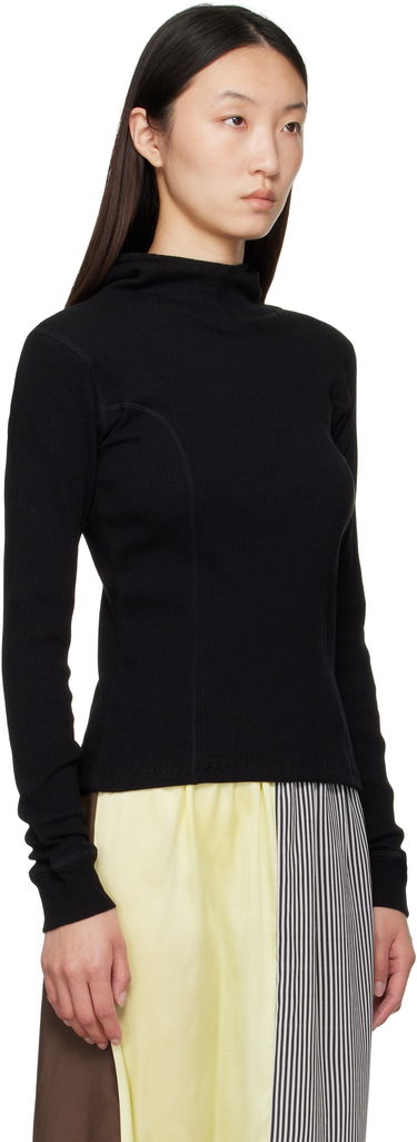 Sweatshirt Baserange Baserange Hanifa Ribbed Hoodie Sort | TTHH-RCR-AU25, 1