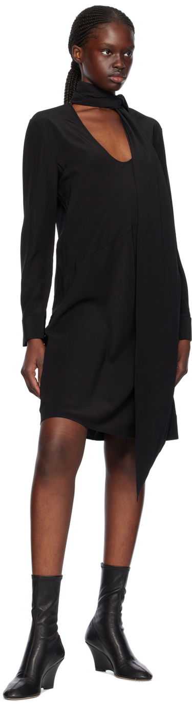 Kjole Helmut Lang Helmut Lang Scarf Midi Dress Sort | O01HW605, 3