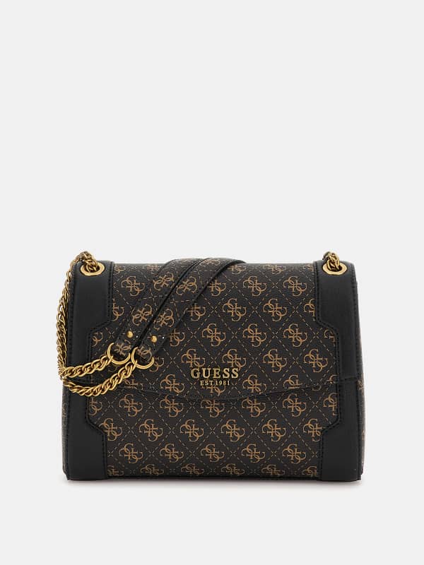 Håndtaske GUESS Ajiona 4G Logo Mini Crossbody Sort | HWQV8988210, 0