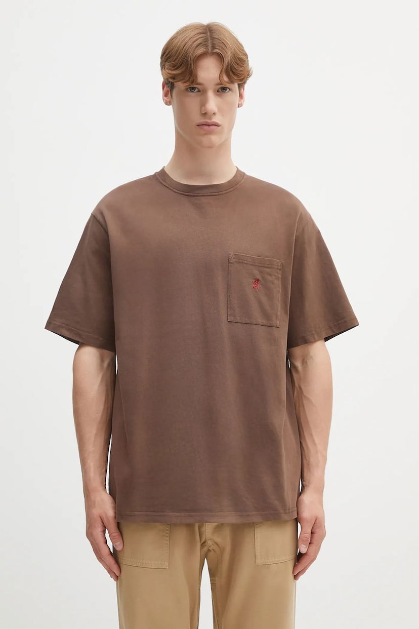 T-shirt GRAMICCI Gramicci One Point Tee Pigment Dyed T-Shirt Brun | G304.OGJ.PG