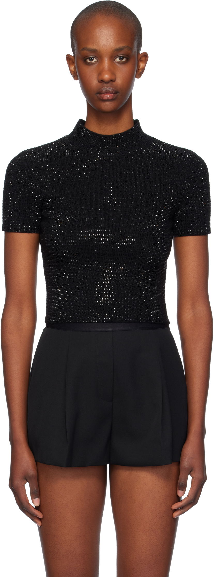 Sweater Alexander Wang Alexander Wang Crystal Hotfix T-Shirt Sort | 1KC4241043