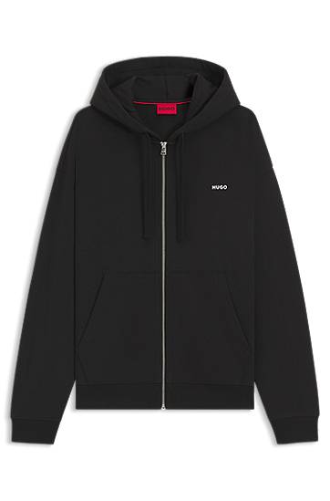 Sweatshirt BOSS Relaxed-Fit Cotton Terry Zip-Up Hoodie Sort | 50548651