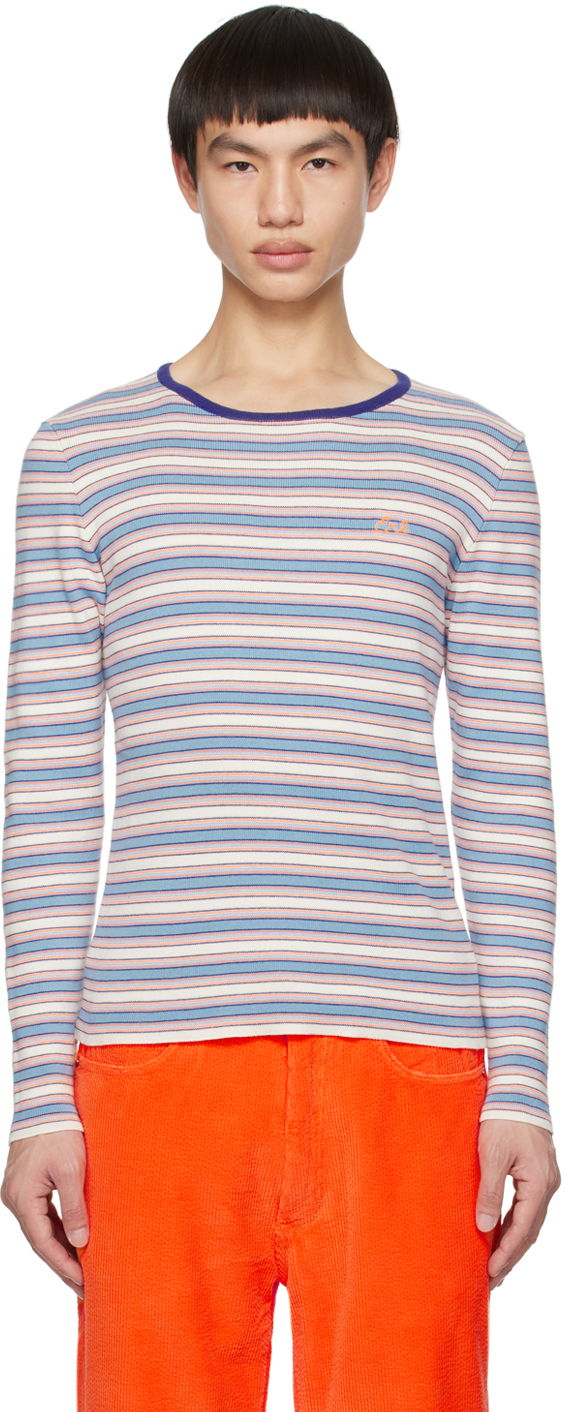 T-shirt ERL ERL Striped Embroidered Long Sleeve T-Shirt Flerfarvet | ERL06N006