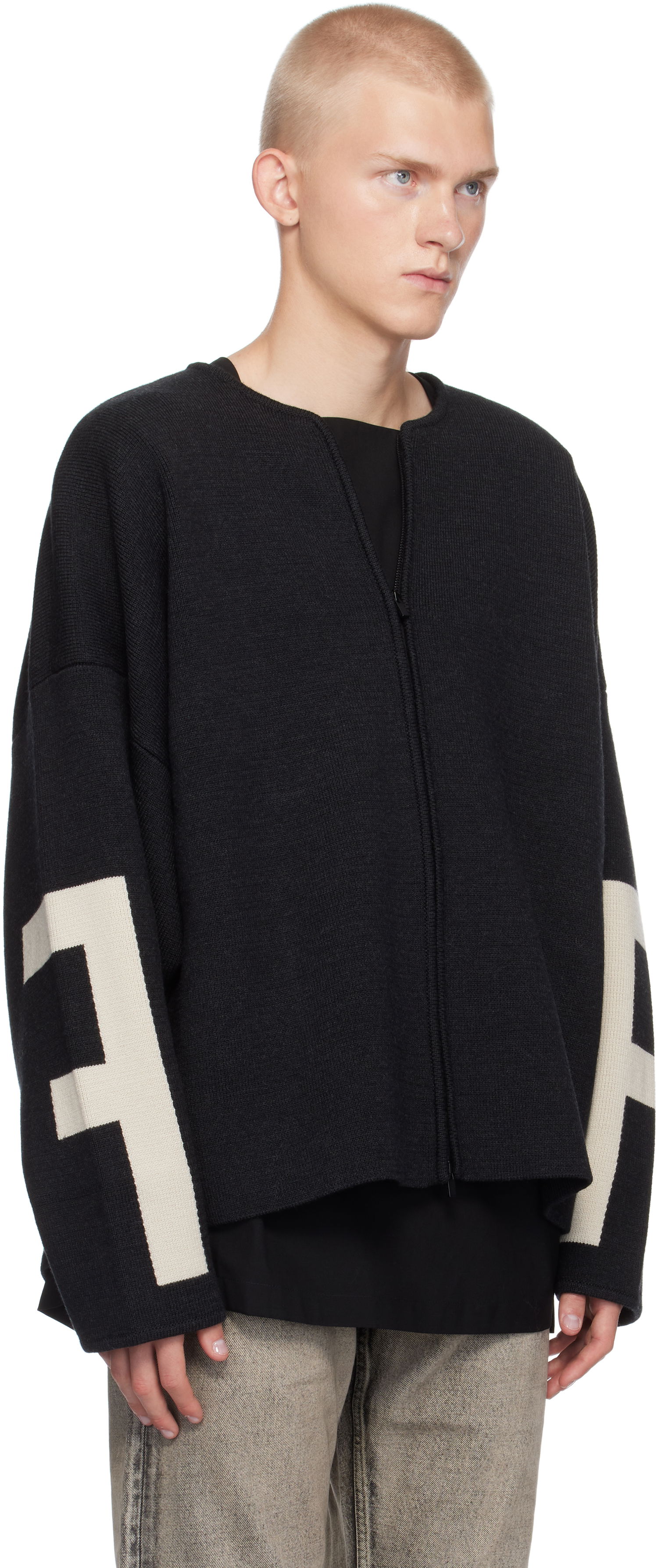 Sweater Fear of God Fear of God Merino Full Zip Sweater Sort | FG24FW20-0172MER, 1