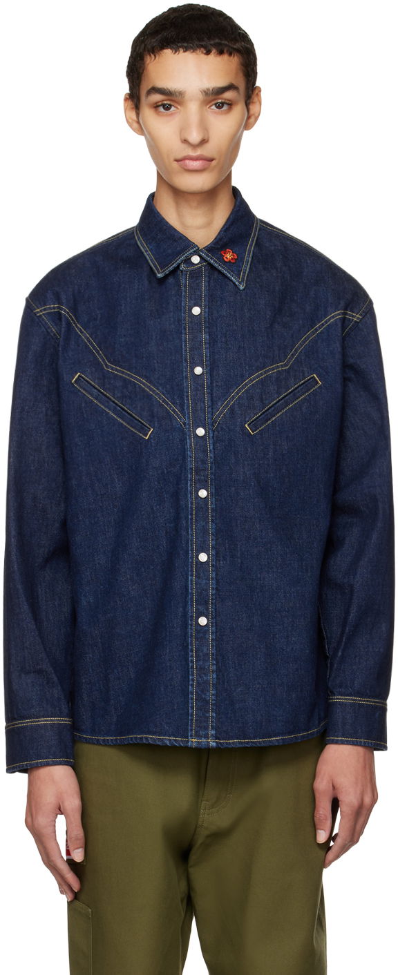 Skjorte KENZO Paris Western Denim Mørkeblå | FC65DC4119EB, 0