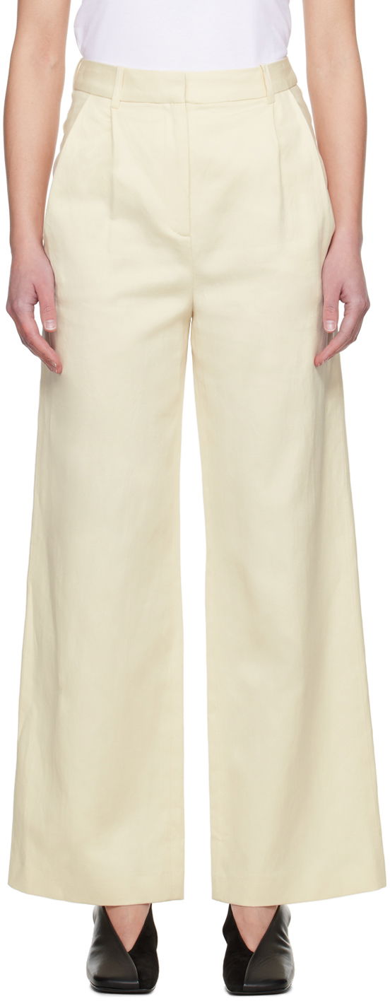 Bukser Loulou de Saison Loulou de Saison Idai Wide-Leg Trousers Gul | IDAI