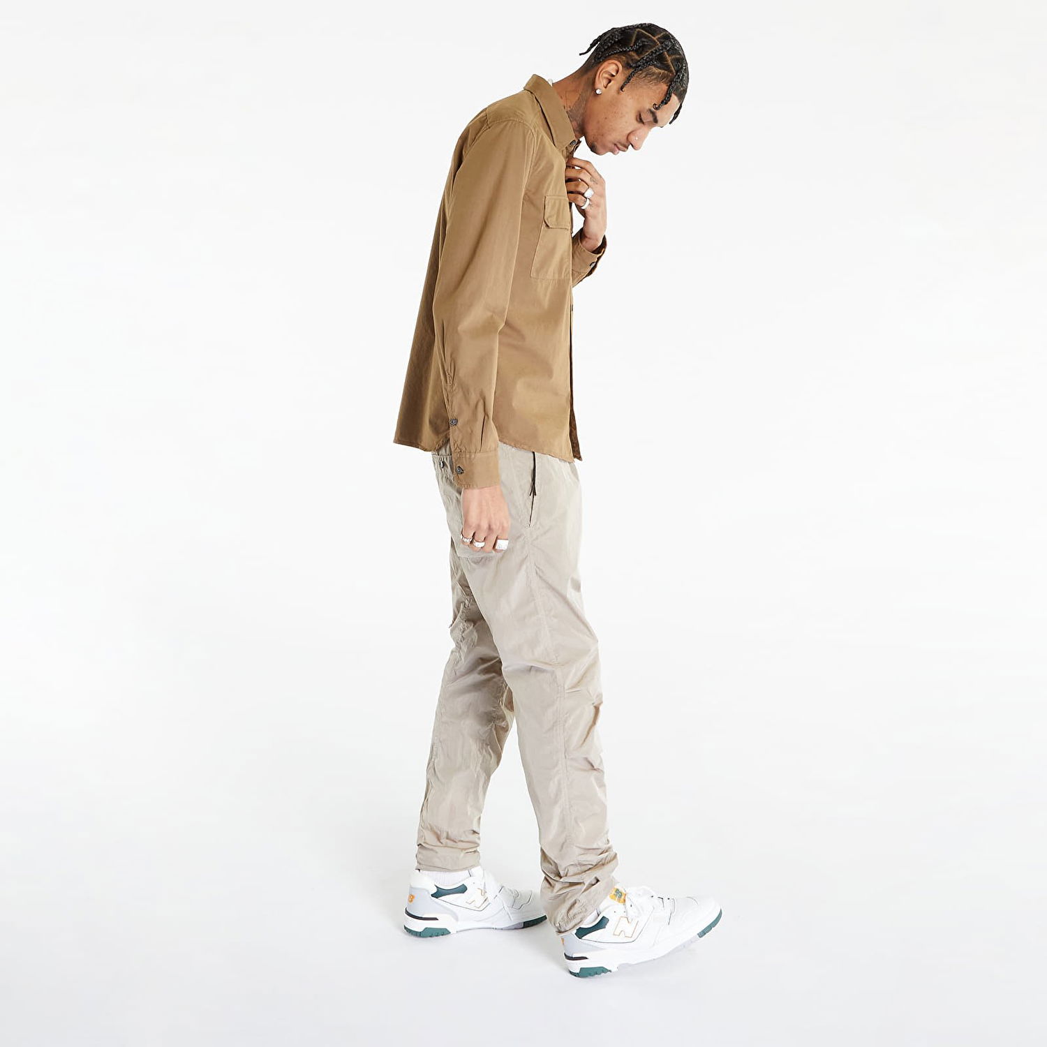 Skjorte C.P. Company Gabardine Shirt Lead Brun | 14CMSH157A002824G-339, 0