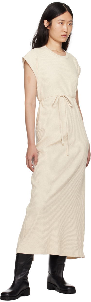 Kjole Baserange Shaw Knit Maxi Dress Beige | DRSHS-RIB-SP24, 3