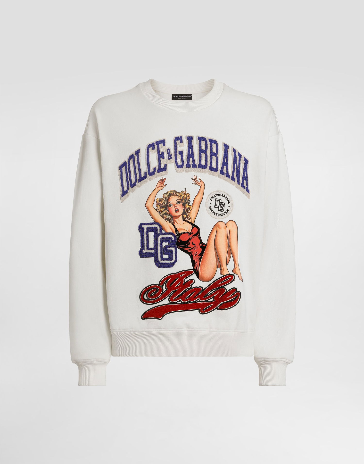 Sweatshirt Dolce & Gabbana Dolce & Gabbana Embroidered Sweatshirt Hvid | G9AHSZG7PHHA4567, 0