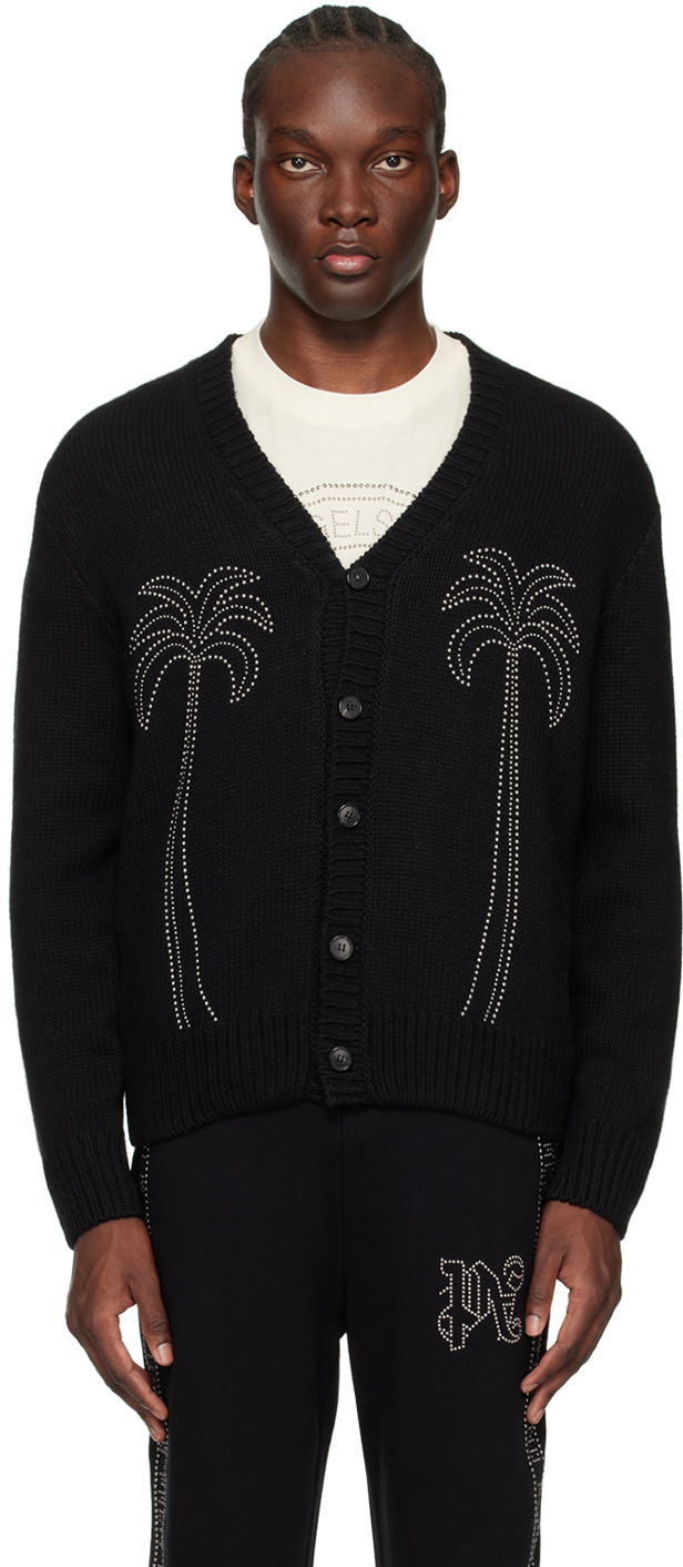 Sweater Palm Angels Milano Stud Cardigan Sort | PMHB023R24KNI0011072