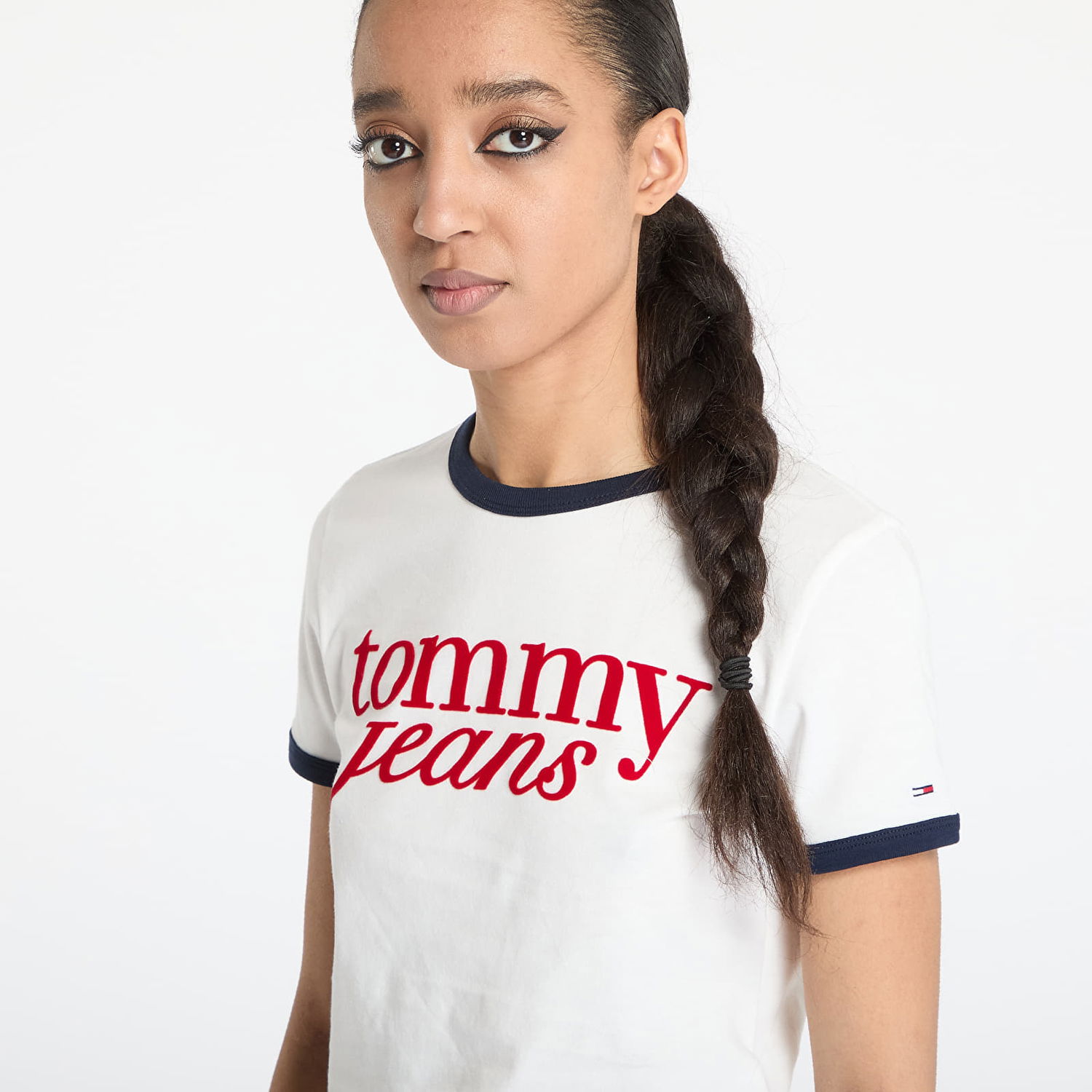 Crop top Tommy Hilfiger Tommy Jeans Slim Script T-Shirt Hvid | DW0DW20631 YBL, 1