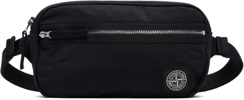 Taljetaske Stone Island Stone Island Coated Nylon Belt Bag Sort | K2S15 9200016 S0251