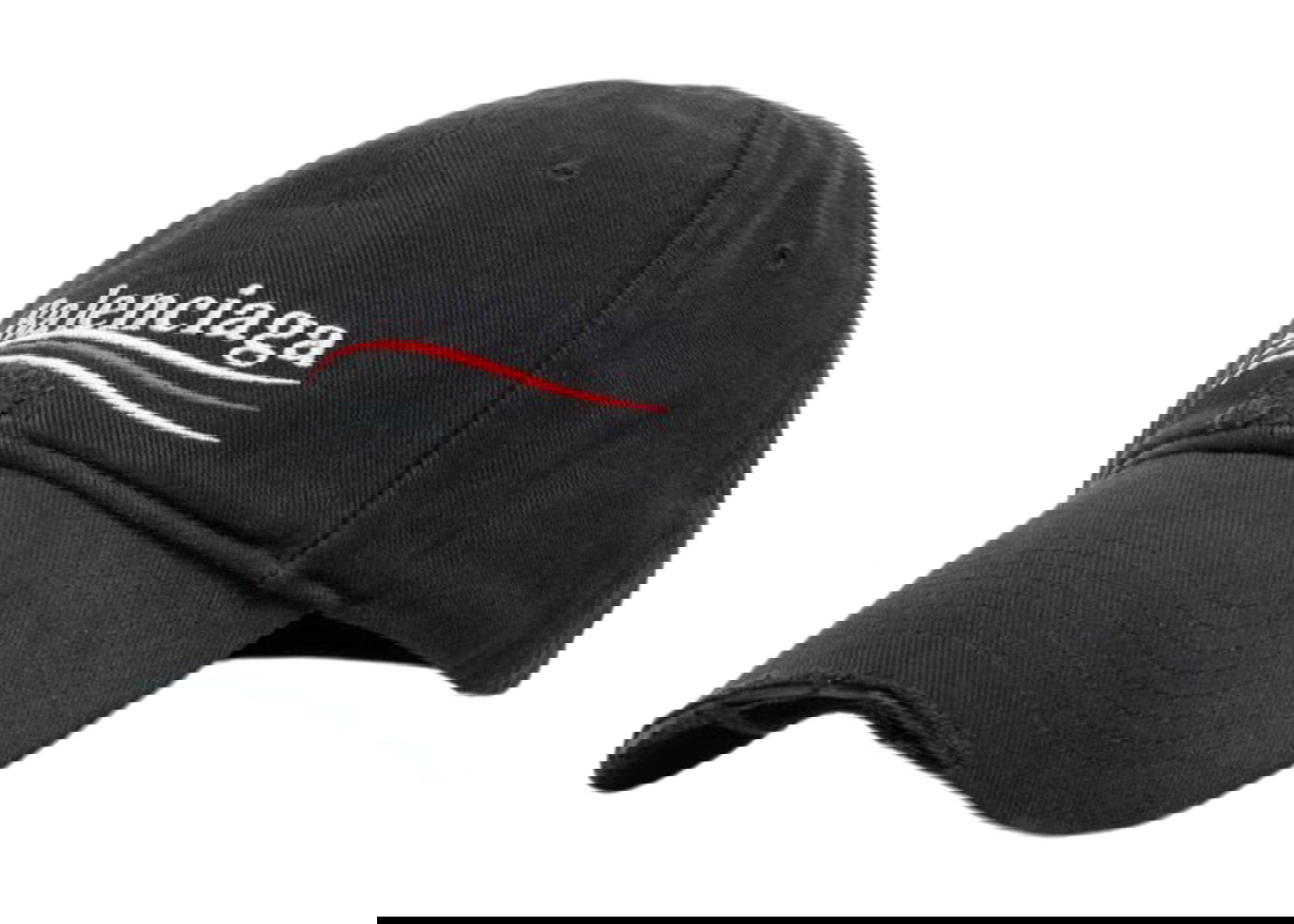 Kasket Balenciaga Political Campaign Distressed Cap Sort | 673320410B20107, 0