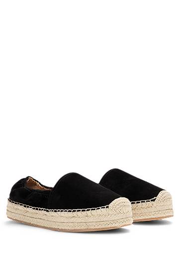 Skopleje BOSS Suede Espadrilles Sort | 50542344