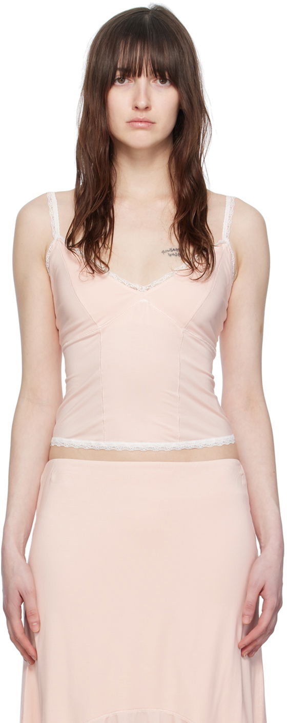 Tanktop GUIZIO Guizio Dainty Lace-Trim Camisole Lyserød | S24102K017