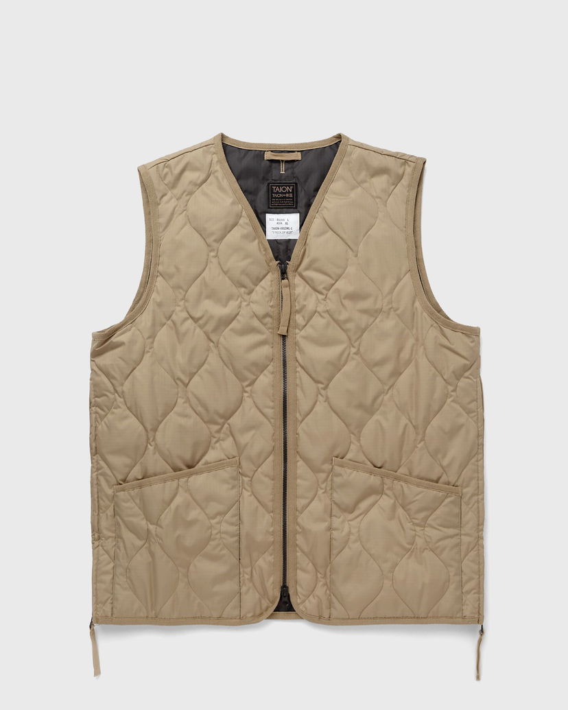 Vest TAION MILITARY ZIP V NECK DOWN VEST Brun | TAION-001ZML-1-COYOTE