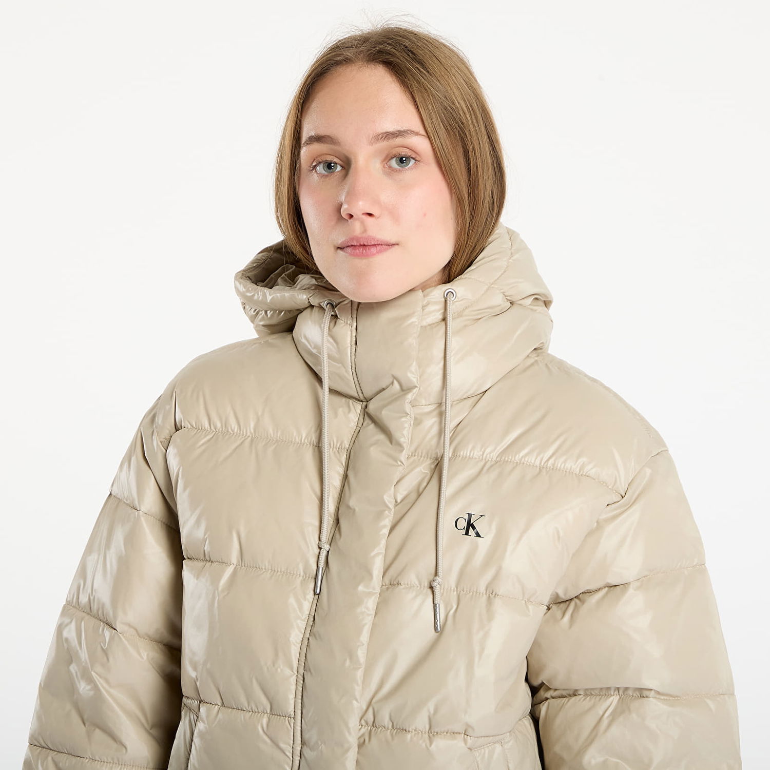 Puffer jakke CALVIN KLEIN Calvin Klein Jeans Shine Puffer Jacket Beige | LV047D505G NSU, 1