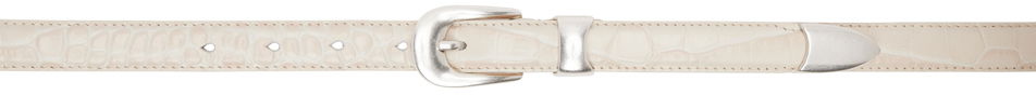 Bælter OUR LEGACY Croc Embossed Leather Belt Hvid | A42482V, 0