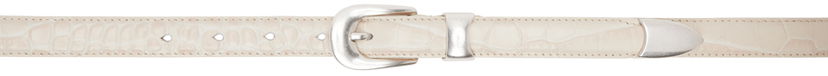 Bælter OUR LEGACY Croc Embossed Leather Belt Hvid | A42482V