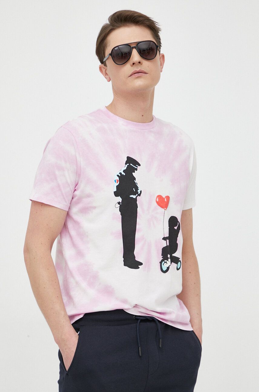 T-shirt GUESS BSC Police Love T-shirt Lyserød | M3GI66.K9RM1, 0