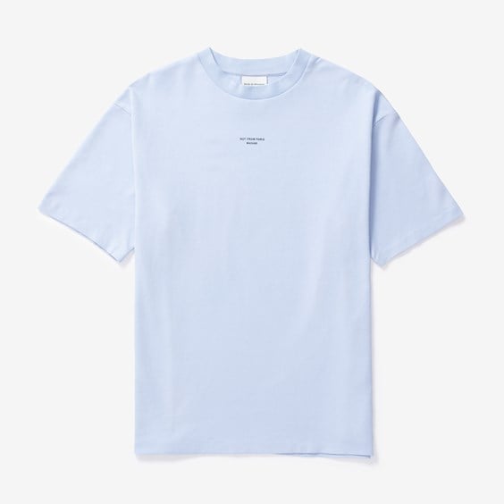 T-shirt Drôle de Monsieur Le T-shirt Slogan Blå | D-TS191-CO002-LBE, 0