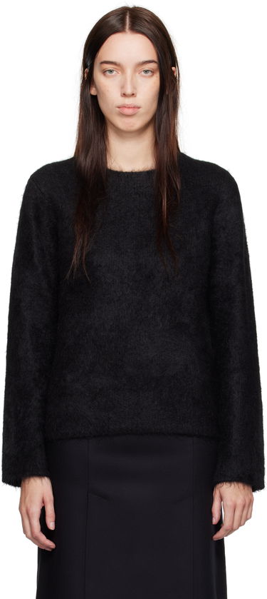 Sweater Loulou de Saison Loulou de Saison Freya Fuzzy Knit Sweater Sort | FREYA, 0