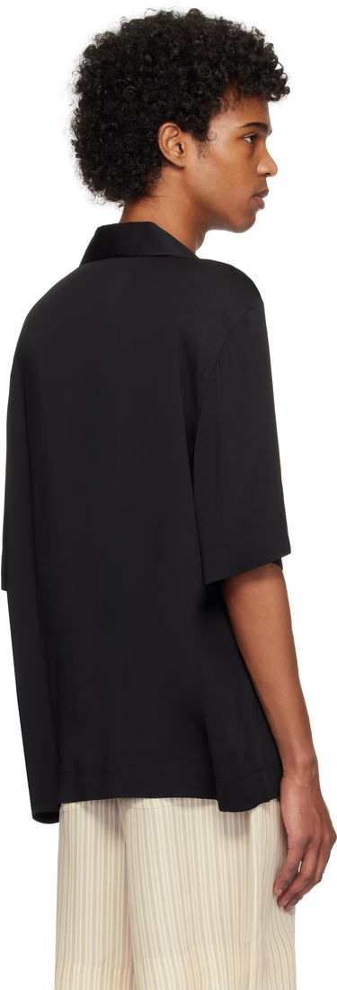 Skjorte Róhe Róhe Knotted Button Short Sleeve Shirt Sort | 314-19-083, 2