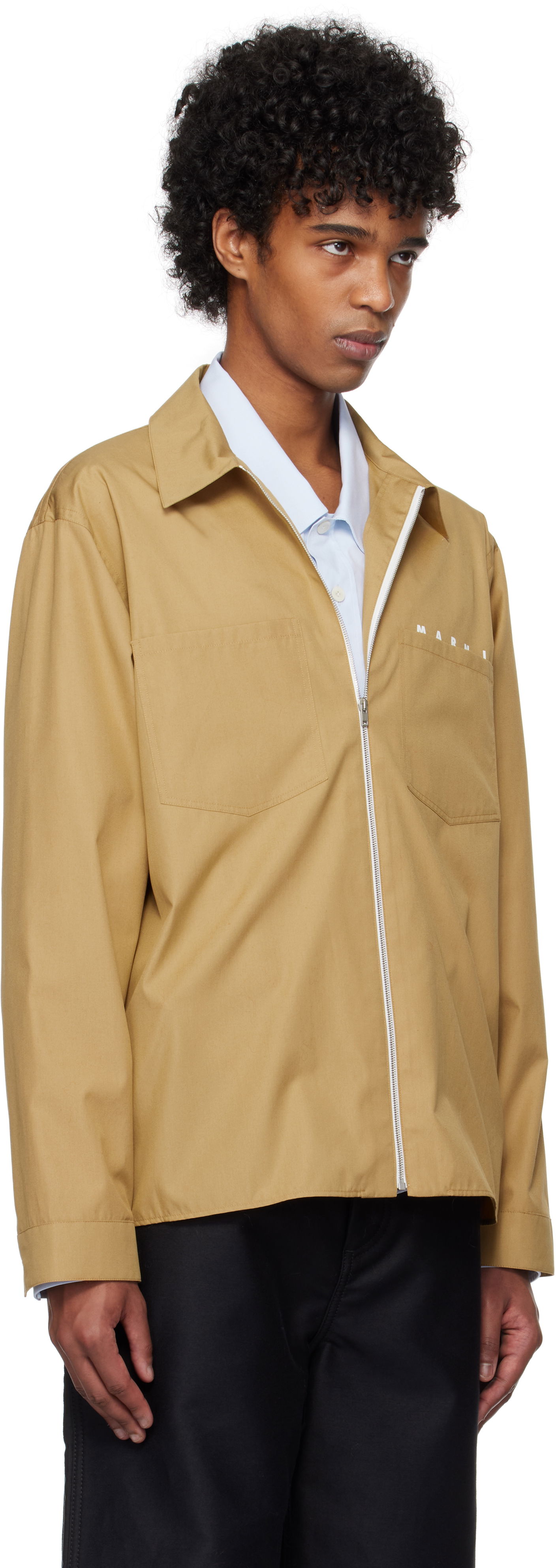 Skjorte Marni Zip Shirt Hvid | CUMU0297P0 USCT88, 1
