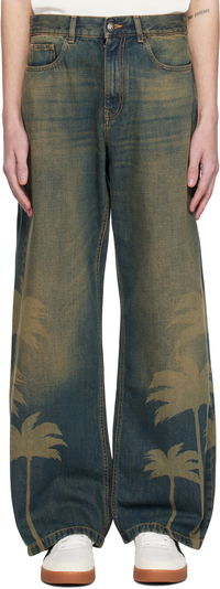 Laser Palms Loose Jeans