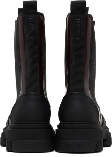 Tøj GANNI GANNI Cleated Mid Chelsea Boots Bourgogne | S2897, 1