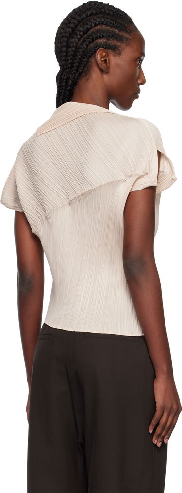 T-shirts og tank tops Pleats Please Issey Miyake Pleats Please Issey Miyake Pleated Asymmetric Leap Top Beige | PP58JK461, 2