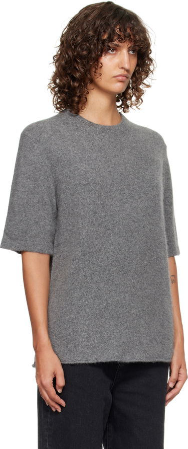 Sweater Loulou de Saison Loulou de Saison Raven Yak Blend Short Sleeve Sweater Beige | RAVEN, 4
