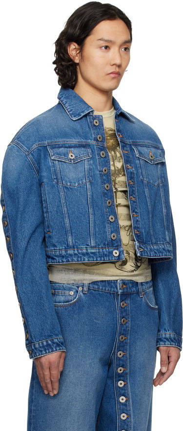 Jakke Jean Paul Gaultier Jean Paul Gaultier 'The Buttoned' Cropped Denim Jacket Blå | 25/34-U-VE092-D013-57, 1