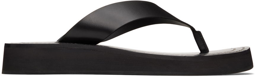 Tøj The Row The Row Ginza Platform Flip-Flop Sandals Sort | F1159-L52, 0