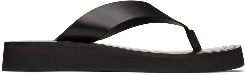 Tøj The Row The Row Ginza Platform Flip-Flop Sandals Sort | F1159-L52