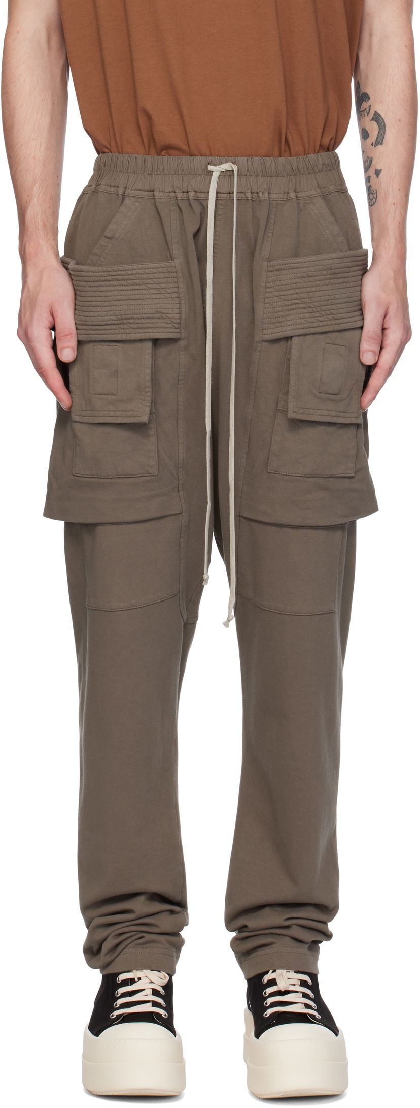 Cargo bukser Rick Owens Rick Owens DRKSHDW Porterville Creatch Drawstring Cargo Pants Grøn | DU02D2376 RIG