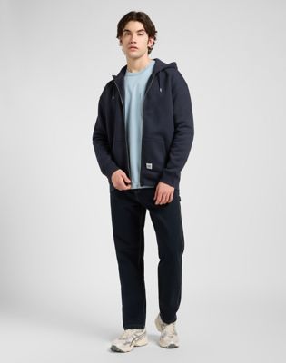 Sweatshirt Lee Workwear Relaxed Full Zip Hoodie Mørkeblå | 112372339, 1