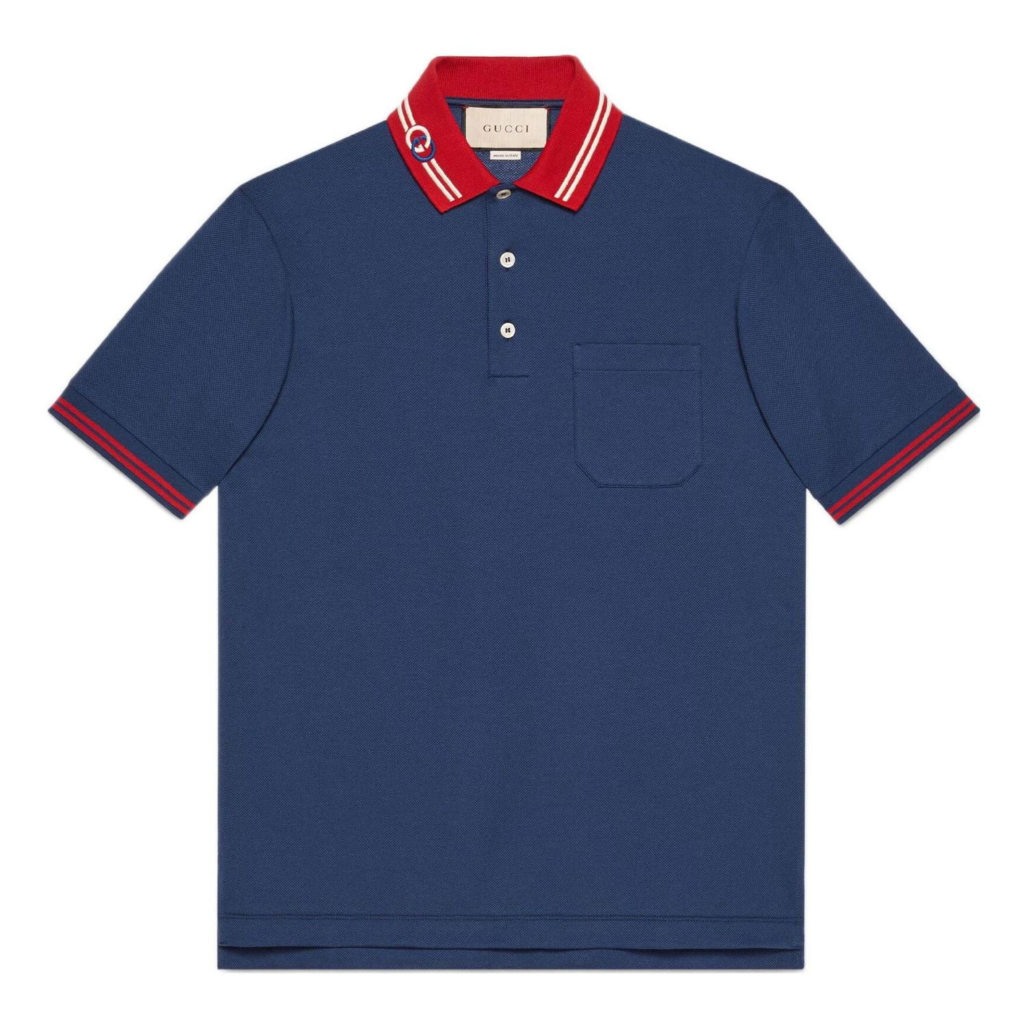 Polo skjorte Gucci Interlocking G Cotton Piqué Polo Shirt Blå | 658067-XJDI2-4714, 0