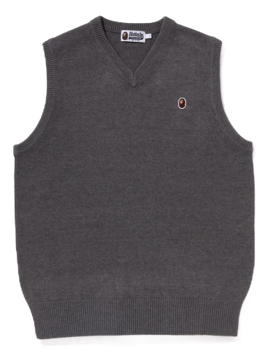 Sweater BAPE Ape Head One Point Knit Vest Grå | 1J30-120-002