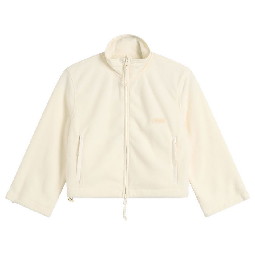 Jakke SKIMS Fleece Lounge Shrunken Zip Up Jacket Beige | ZU-ZUP-9935W-ECU