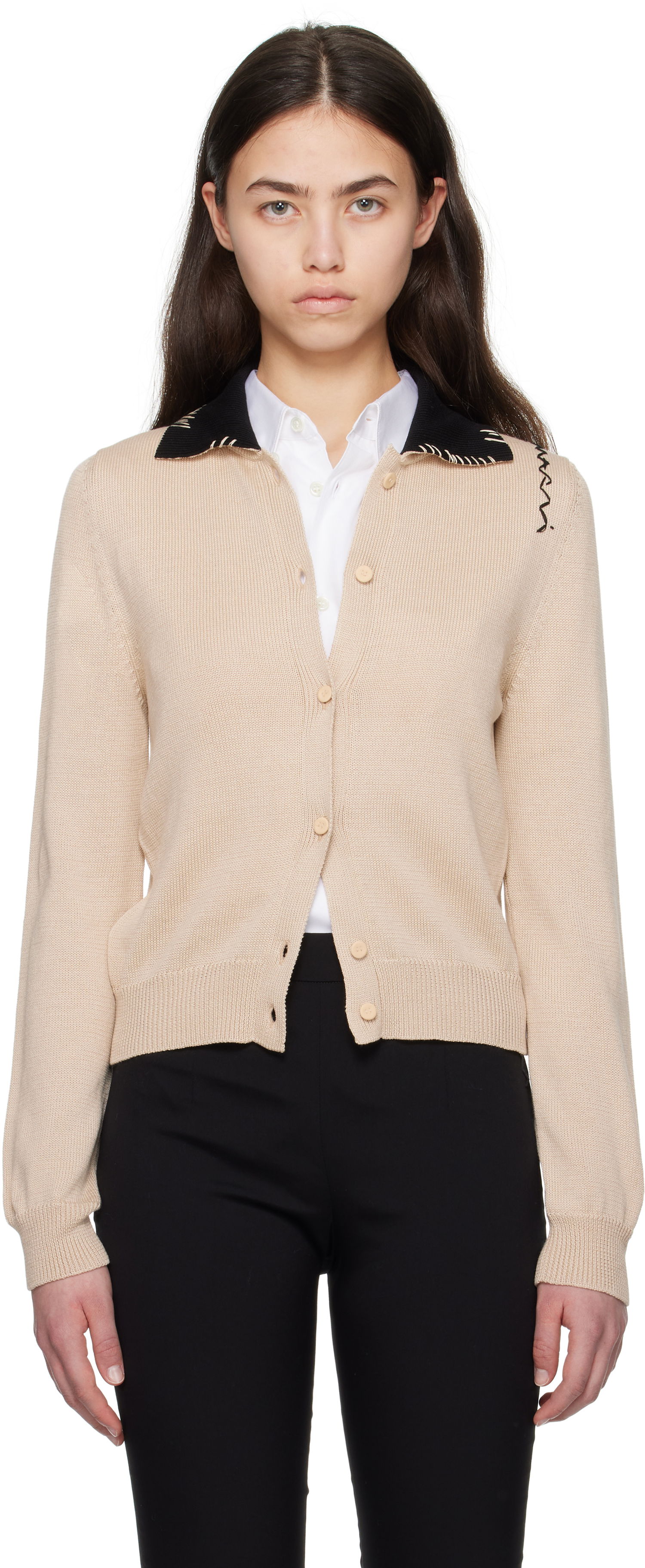 Sweater Marni Marni Mending Knit Cardigan Beige | CDMD0404Q0 UFCN54, 0