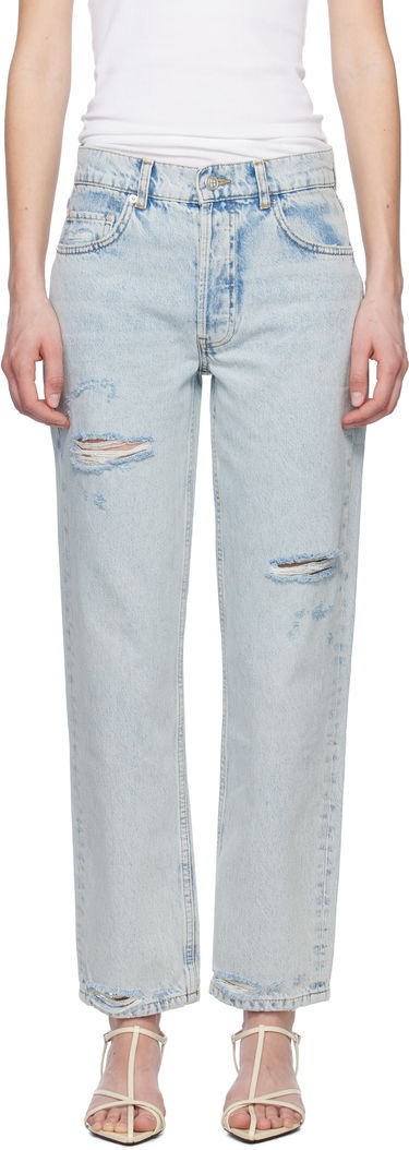 Jeans Anine Bing Anine Bing Kate Distressed Straight-Leg Jeans Blå | A-06-10615-WHD24, 0